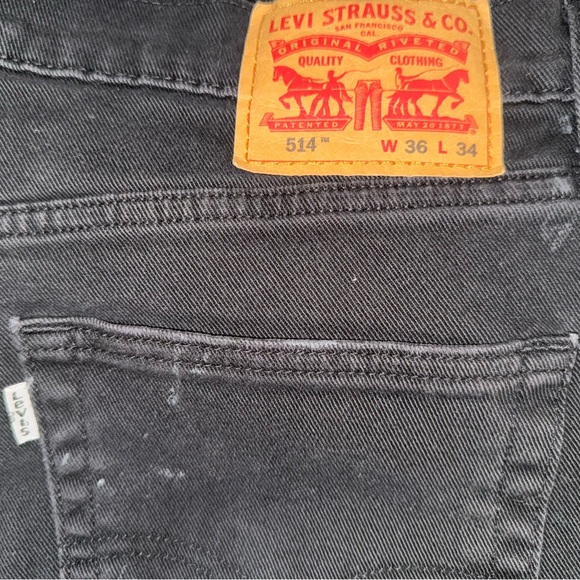 Black 514 denim Levi’s 36 x 34 - Picture 6 of 6